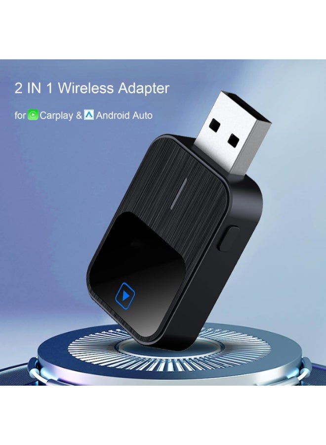 Kiboule 2 in 1 Wireless CarPlay and Android Auto Wireless Adapter,2025 Upgrade Wireless Android Auto Adapter with Fast Stable 5Ghz WiFi Bluetooth for iPhone iOS 12+/ Android 11+ - Image 2