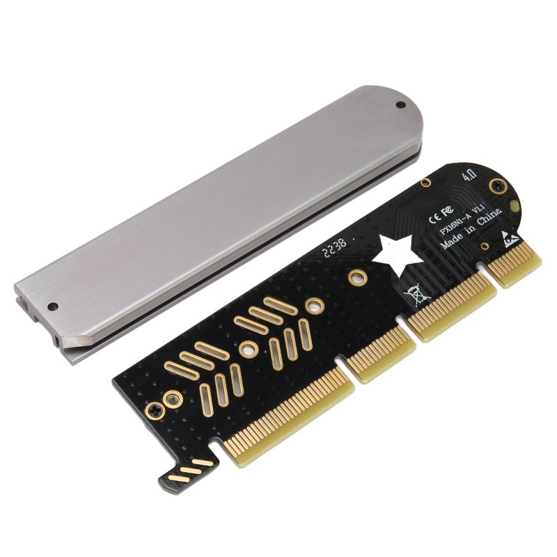 M.2 NVMe SSD to PCIe Adapter 2230 2242 2260 2280 Aluminium Alloy Heat Dissipation - PCIe 4.0 X16 Expansion Card Easy Assembly Compact Design for Desktop Chassis - Image 4