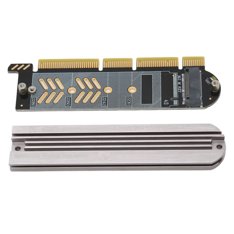 M.2 NVMe SSD to PCIe Adapter 2230 2242 2260 2280 Aluminium Alloy Heat Dissipation - PCIe 4.0 X16 Expansion Card Easy Assembly Compact Design for Desktop Chassis - Image 5