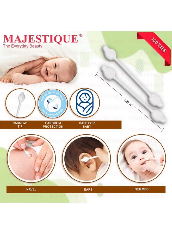 MAJESTIQUE Baby Safety Cotton Swab100% Organic Soft & Gentle Tip For Cleaningideal For Babies & Adults Makeup Removal & More Bamboo Cotton Swabs80Swabs For Baby 100Swabs For Adults - Image 3