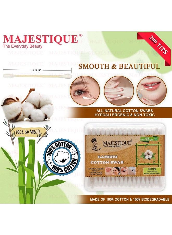 MAJESTIQUE Baby Safety Cotton Swab100% Organic Soft & Gentle Tip For Cleaningideal For Babies & Adults Makeup Removal & More Bamboo Cotton Swabs80Swabs For Baby 100Swabs For Adults - Image 5
