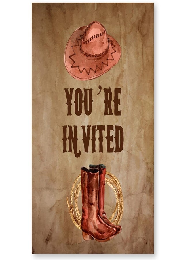 Soiceu Retro Counrty Western Birthday Party Invitations with Envelopes Set of 20 Wild West Cowboy Birthday Party Invites for Men - Image 4