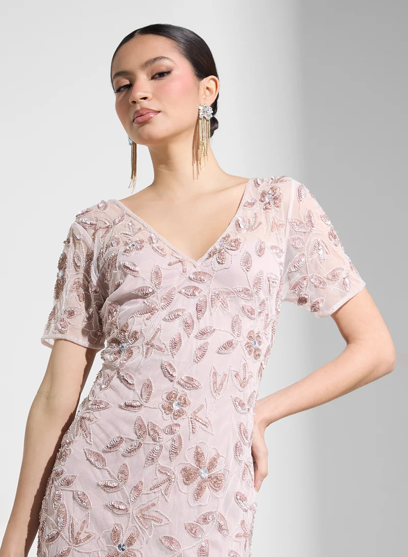 Namshi x Embroidered Tulle Gown
