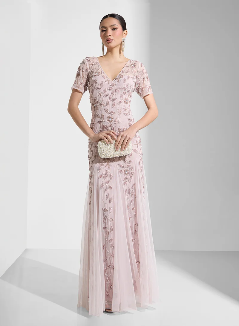 Namshi x Embroidered Tulle Gown