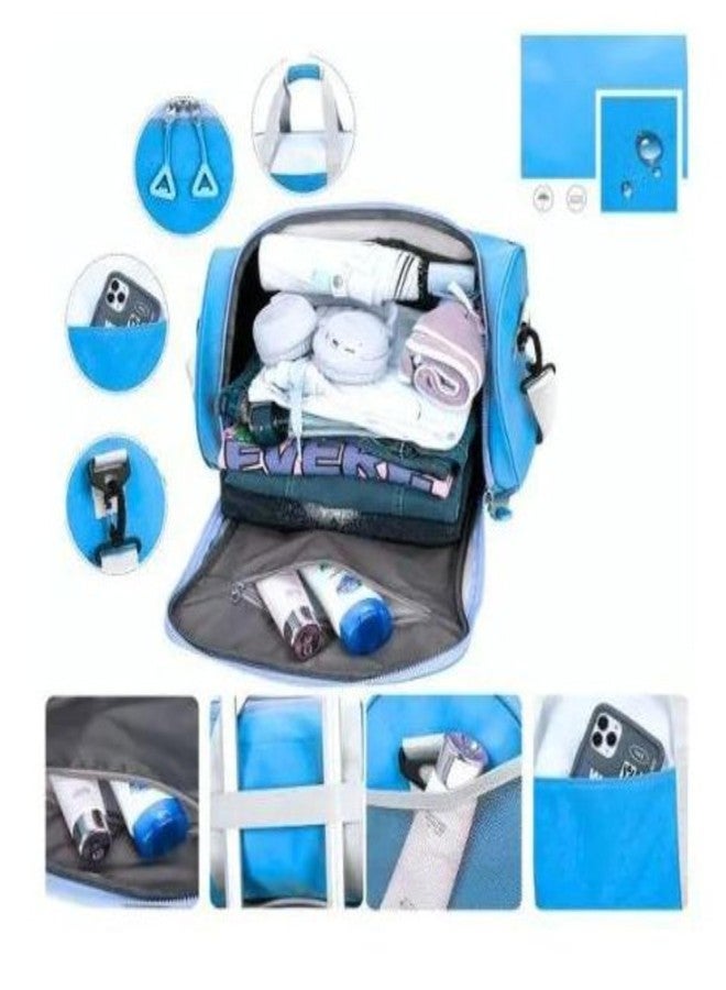 BOLDSTUFF Gym Bags for Men Compact Sports Duffle for Women Unisex Duffle Bag for Carry & Travel Adjustable & Water-Resistant for Shoes Towel Duffel Sports Bag (Sky Blue) - Image 4