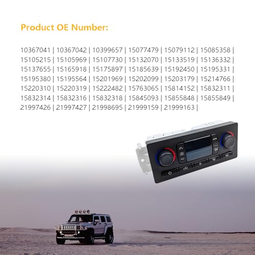LLNSEAUTO A/C Heater Climate Control Module Panel Switch | Fit for Chevy Silverado Suburban Tahoe Trailblazer Avalanche GMC Sierra Yukon Envoy Cadillac Escalade Buick Rainier Hummer H2 | OE 599-211XD 15832311 - Image 5