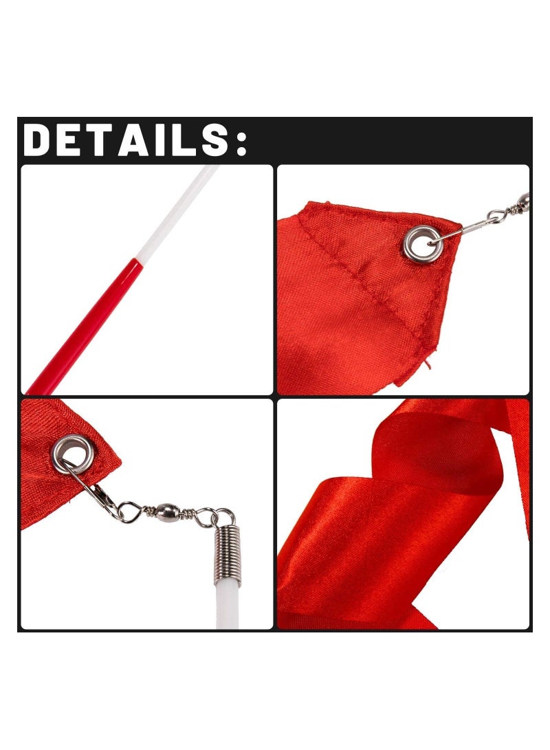 Y&D Dance Ribbons Gymnastic Ribbon for Kids Dancing Streamers Rhythmic with a Twirling Rod Streamer Baton Art 5 Pieces - Image 5