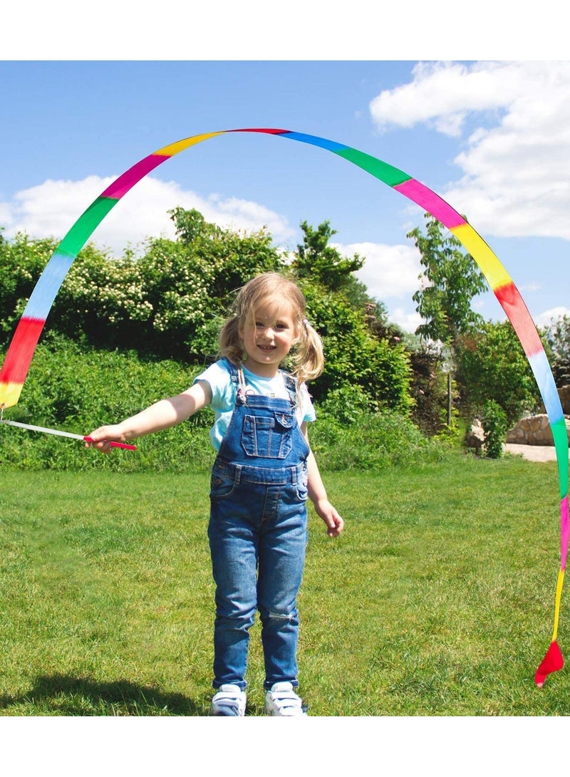 Y&D Dance Ribbons Gymnastic Ribbon for Kids Dancing Streamers Rhythmic with a Twirling Rod Streamer Baton Art 5 Pieces - Image 3