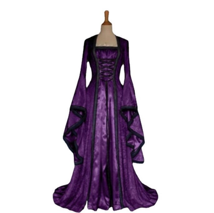 2023 New Halloween Dress Wish Explosions Medieval Artistic Retro Cosplay Dress - Image 2