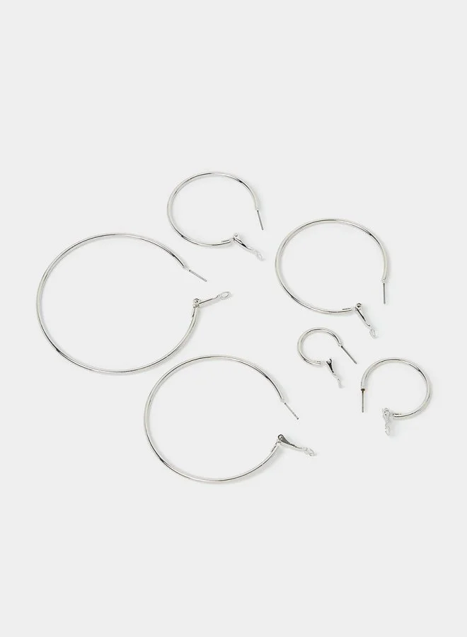 Styli Set of 6 - Plain Hoop Earrings