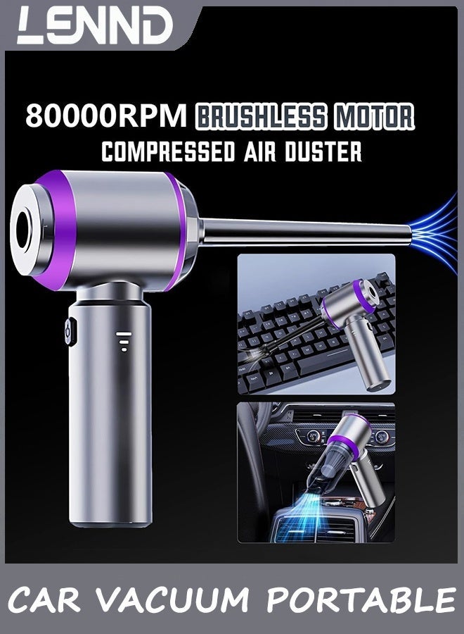 LENND Car Vacuum Portable Cordless 16000PA High power Mini Vacuum Cleaner 4-in-1 Compressed Air Duster & Air Blower & Pump Hand Held Vacuum with Brushless Motor for Car, Home, Office,Camping - Image 5