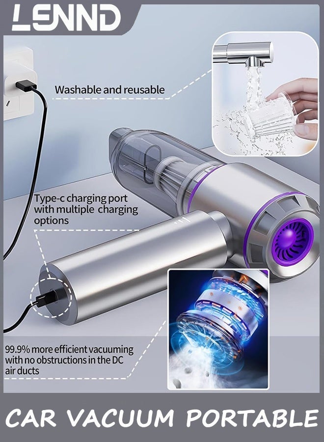 LENND Car Vacuum Portable Cordless 16000PA High power Mini Vacuum Cleaner 4-in-1 Compressed Air Duster & Air Blower & Pump Hand Held Vacuum with Brushless Motor for Car, Home, Office,Camping - Image 4