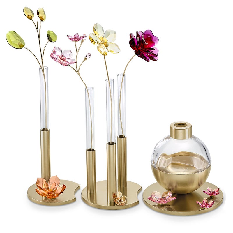 سواروفسكي حديقة حكايات مزهرية الزجاج المزهرية مزهرية مزهرية مزهرية من نغمة الذهب - Image 3