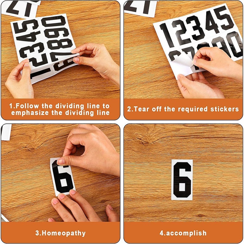 Zonon 100 Piece Reflective Mailbox Number Stickers, Self Adhesive Reflective Capital Letter Sticker, Number Decals Vinyl Mailbox Number Decals for Mailbox Address, Bin, Window, Door (Black,2 Inch) - Image 3