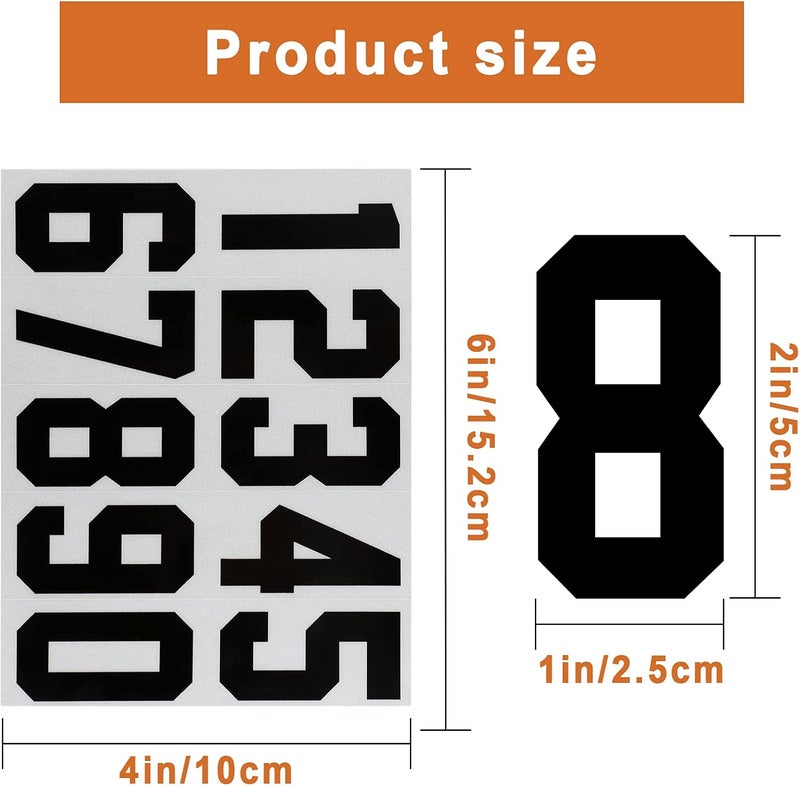 Zonon 100 Piece Reflective Mailbox Number Stickers, Self Adhesive Reflective Capital Letter Sticker, Number Decals Vinyl Mailbox Number Decals for Mailbox Address, Bin, Window, Door (Black,2 Inch) - Image 2