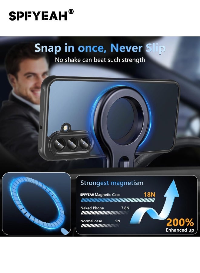 SPFYEAH [2-in-1] Samsung Galaxy A17 Case with Screen Protector, Upgraded [Full Camera Protection] [Frosted Translucent] Slim Shockproof Durable Magnetic Case for Samsung Galaxy A17 6.7 inch (Black, 1+1 Pack) - Image 4