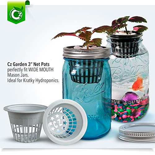 Cz Garden Supply 3 inch Net Cups Heavy Duty Pots Wide Rim Design - Orchids • Aquaponics • Aquaculture • Hydroponics Slotted Mesh for Kratky Wide Mouth Mason Jars - Image 4