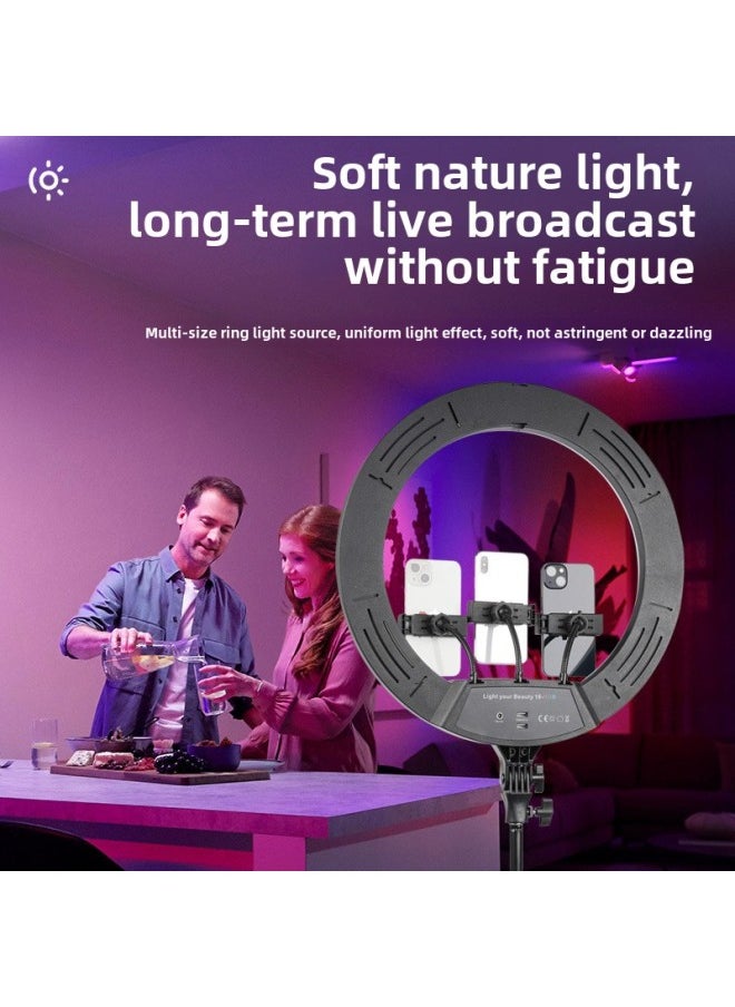 Generic LJJ Fill Light Beauty Light 18inch Fill Light Ring Light Popular Live Broadcast Light Anchor Beauty Light RGB Colorful Light-Specifications:LJJ45 (first Generation RGB) 18inch External Power Supply  - Image 4
