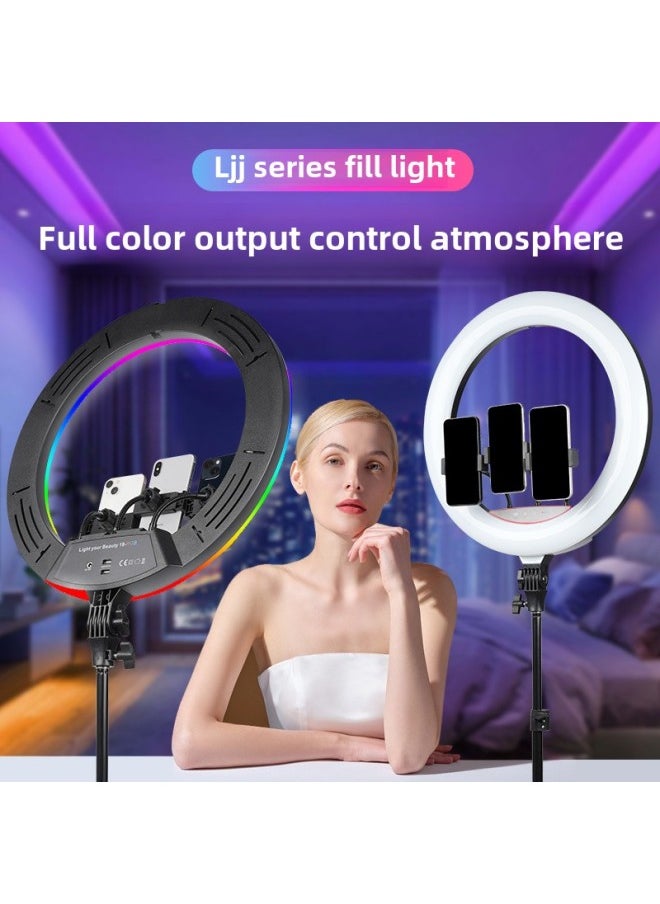 Generic LJJ Fill Light Beauty Light 18inch Fill Light Ring Light Popular Live Broadcast Light Anchor Beauty Light RGB Colorful Light-Specifications:LJJ45 (first Generation RGB) 18inch External Power Supply  - Image 2