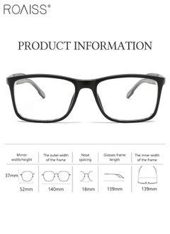 roaiss Blue Light Blocking Sunglasses for Men Women Anti UV and Glare Blue Light Filter Computer Glasses Rectangular Photochromic Anti Eyestrain Headache Eyewear Black  - Image 2