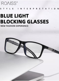 roaiss Blue Light Blocking Sunglasses for Men Women Anti UV and Glare Blue Light Filter Computer Glasses Rectangular Photochromic Anti Eyestrain Headache Eyewear Black  - Image 5