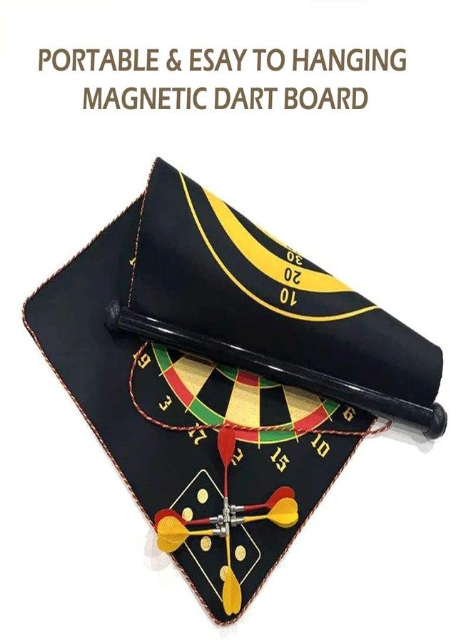 MANVI Dart Board Game for Kids, 15 INCH Double Side Playing Dartboard with 6 Pin, Easy to Hang Indoor Games for Family, Hard Wood & Metal Wire Darts Board Game for Adults (15 INCH Dart Cloth) - Image 5