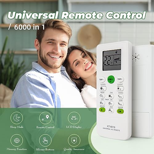 Wostore Universal AC Remote Control - 6000 in 1 LCD A/C Conditioning Controller for Multiple Brands Including Mitsubishi, Toshiba, Hitachi, Fujitsu, Daewoo, LG, Samsung, Electrolux, Sanyo, and AUX - Image 2