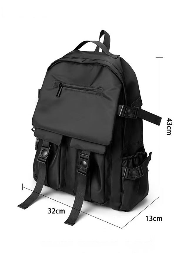 كان واي حقيبة ظهر كلاسيكية ذات سعة كبيرة متعددة الوظائف كاجوال مقاومة للماء حقيبة مدرسية أكسفورد مزدوجة الكتف - Image 3