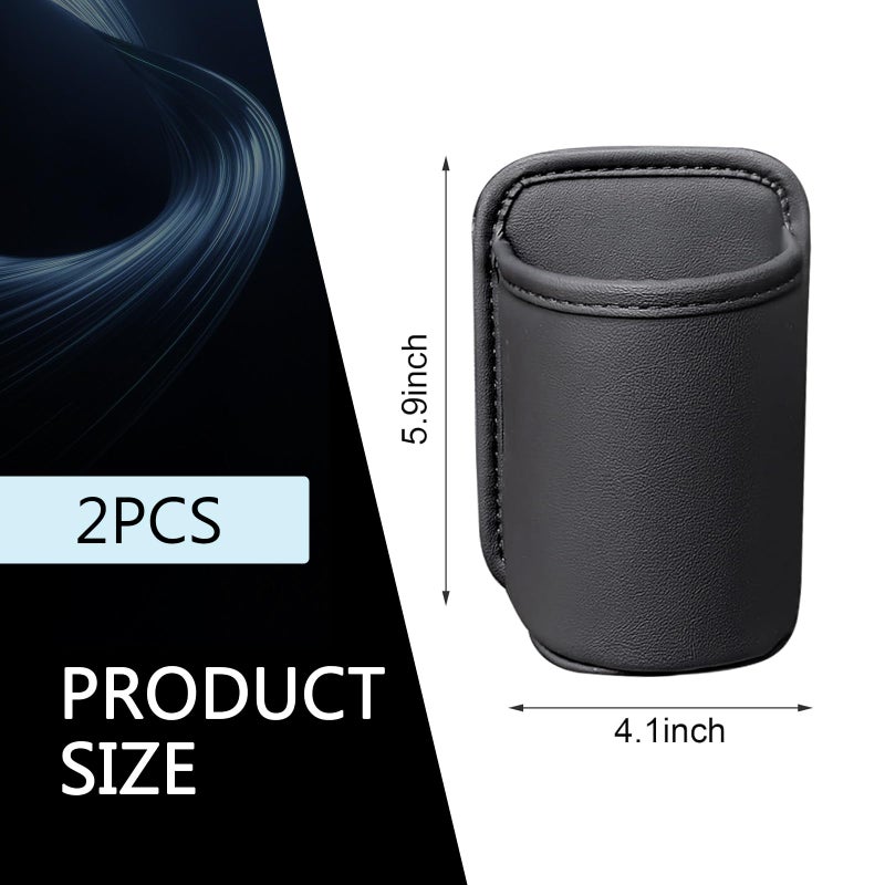 Bawkars 2 PCS Large Car Door Cup Holder, Clip On Backseat Pocket Beverage Holder, Waterproof Scratch-Resistant Car Window Cup Holder, Multifunctional Storage for Water Cup Mobile Phone Change (Black) - Image 2