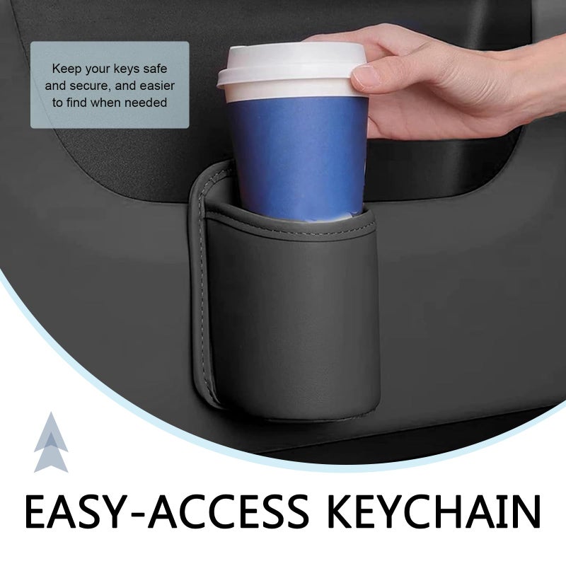 Bawkars 2 PCS Large Car Door Cup Holder, Clip On Backseat Pocket Beverage Holder, Waterproof Scratch-Resistant Car Window Cup Holder, Multifunctional Storage for Water Cup Mobile Phone Change (Black) - Image 3