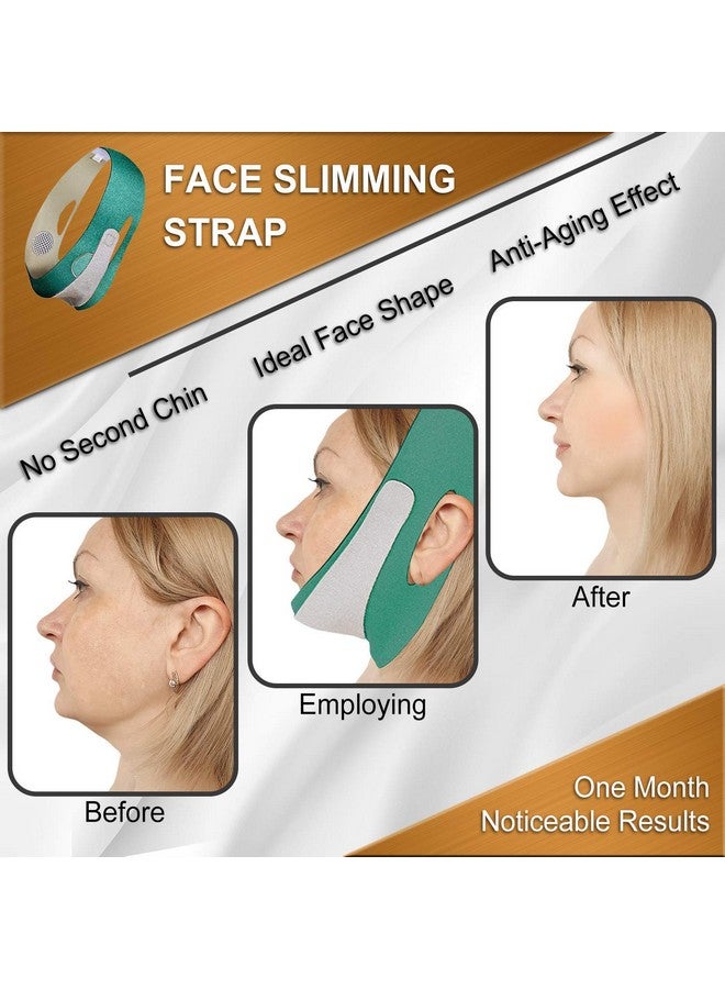 Meliora Face slimming v line mask double chin lifting bandage face lift up strap belt, V Line Face Lifting Slimming belt, Double Chin Slimmer for Women and Men -Green - Image 3