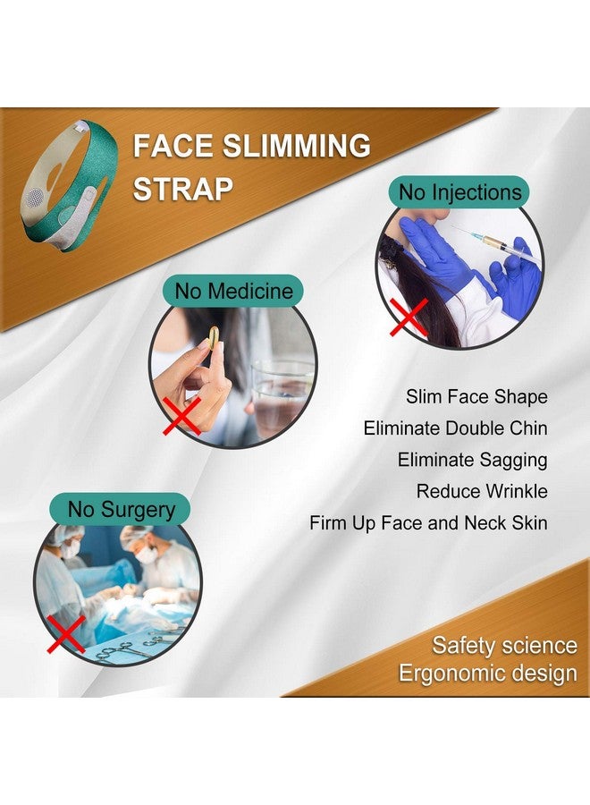 Meliora Face slimming v line mask double chin lifting bandage face lift up strap belt, V Line Face Lifting Slimming belt, Double Chin Slimmer for Women and Men -Green - Image 4