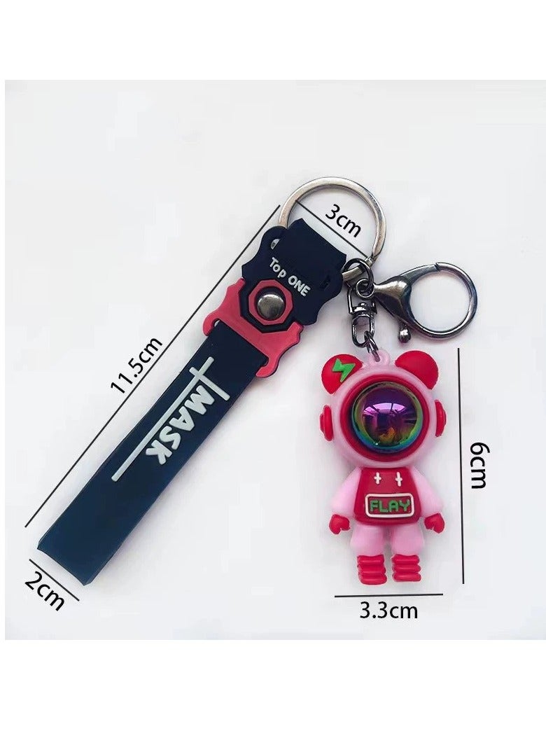 1 PCS Cartoon Bear Keychain 3D Bag Pendant Car Keychain Electric Play City Small Gift Lightning Bear Auto Keychain Jewelry Accessory  - Image 2