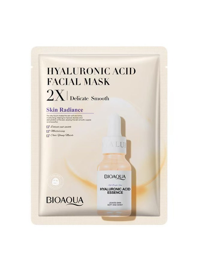 BIOAOUA 10 Pcs Korean Face Mask Skincare Set - Hyaluronic Acid Sheet Masks for Intense Hydration, Anti-Aging, Brightening & Skin Repair, Vegan Facial Treatment for All Skin Types - Image 1