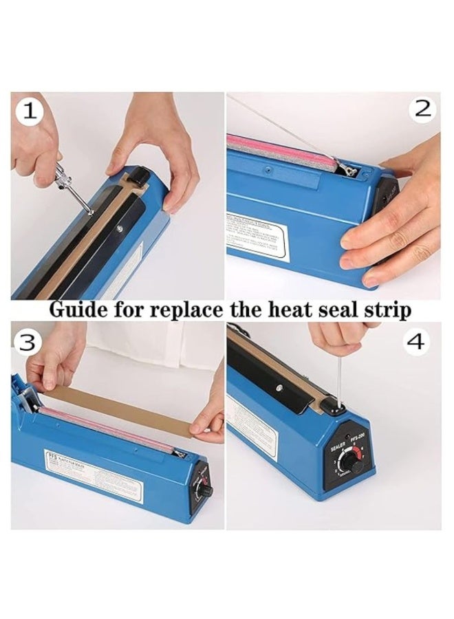 ARTC Impulse Sealer Heating Strip Replacement Kit – Pack of 10PCS – Fits 300mm Bag Sealer – Heat Sealing Element & Teflon Tape Spare Parts for Manual Impulse Bag Sealing Machine Repair & Maintenance - Image 3