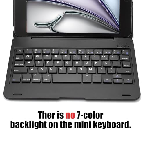 ONHI Ultra-Slim Wireless Keyboard Case for iPad mini 4 / Mini 5, Durable Plastic Alloy Shell, Smart Folio Case with Auto Sleep/Wake Function, Silent Typing Experience (iPad mini 4/5 Black) - Image 5