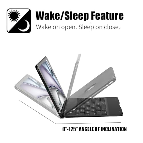 ONHI Ultra-Slim Wireless Keyboard Case for iPad mini 4 / Mini 5, Durable Plastic Alloy Shell, Smart Folio Case with Auto Sleep/Wake Function, Silent Typing Experience (iPad mini 4/5 Black) - Image 3