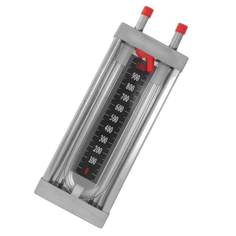 Garneck U-shaped pressure gauge, digital water pressure gauge, column pressure sensor, pressure gauge, U pipe pressure gauge, vacuum pressure gauge, vacuum tube tester, test accessories, stainless - Image 1
