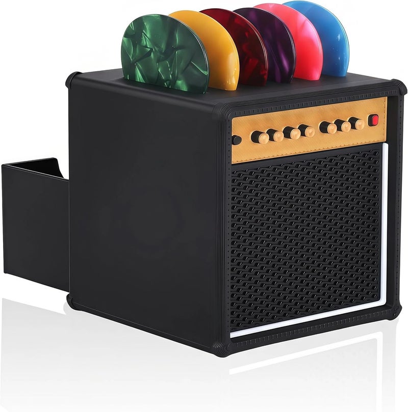 JYCSTE Guitar Pick Holder with Storage Box, Guitar Amp Model Guitar Picks Holder with 5 Celluloid Guitar Picks - Funny Gifts for Musicians and Guitarists - Image 1