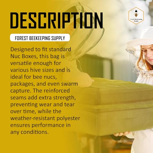 FOREST BEEKEEPING SUPPLY Premium Beekeeping Hive Package Mesh Transport Bags, 100% Polyester, 36in x 30in, Holds Up to 20 kg, Set of 2, Ventilated for Bee Nuc Transport, Drawstring Closure - Image 5