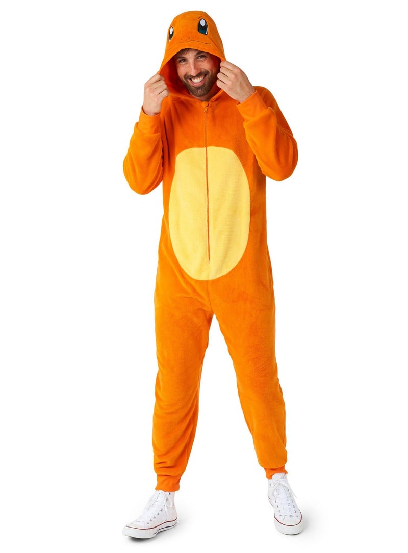 Opposuits Adult Unisex Charmander Onesie - Pokémon One-Piece Pajamas - Loose Fit - Including Pockets - Orange - Image 1