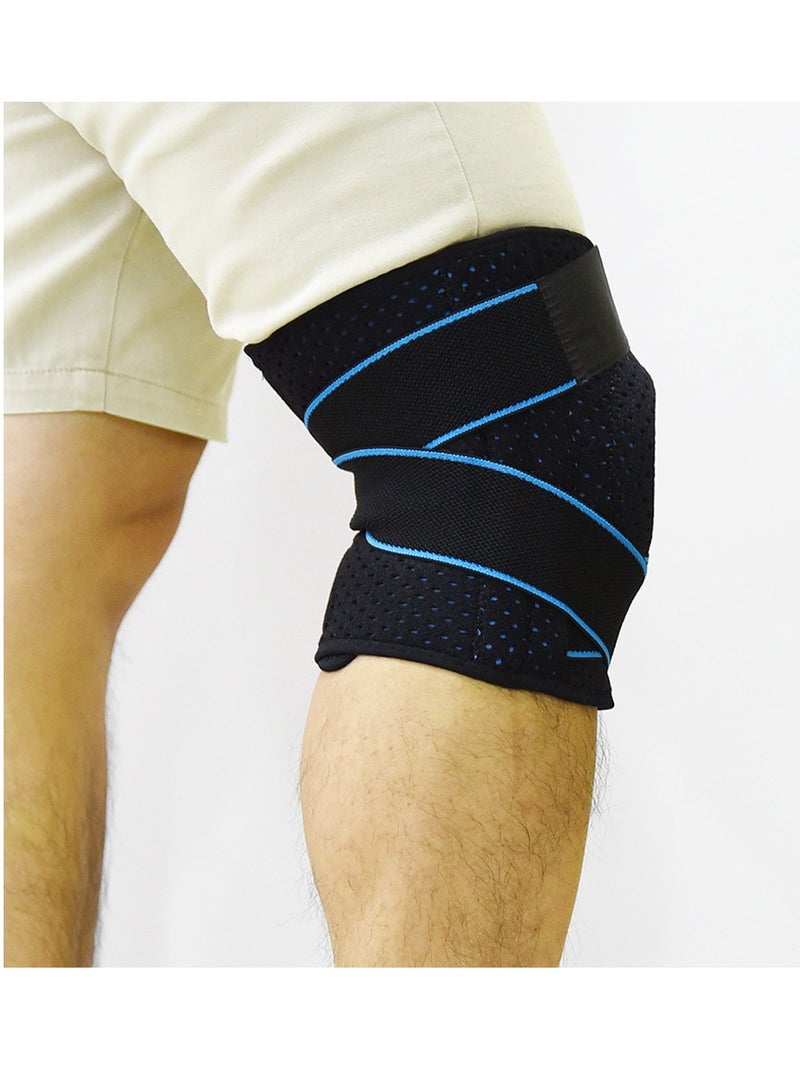 SYOSI دعامة دعم الركبة فتح الرضفة وسادات هلامية دعامة الركبة مثبتات جانبية قابلة للتعديل وقابلة للتنفس لدعم الركبة، تخفيف ألم المفاصل والتعافي من الإصابات للرجال والنساء زرقاء(1 قطعة) - Image 3