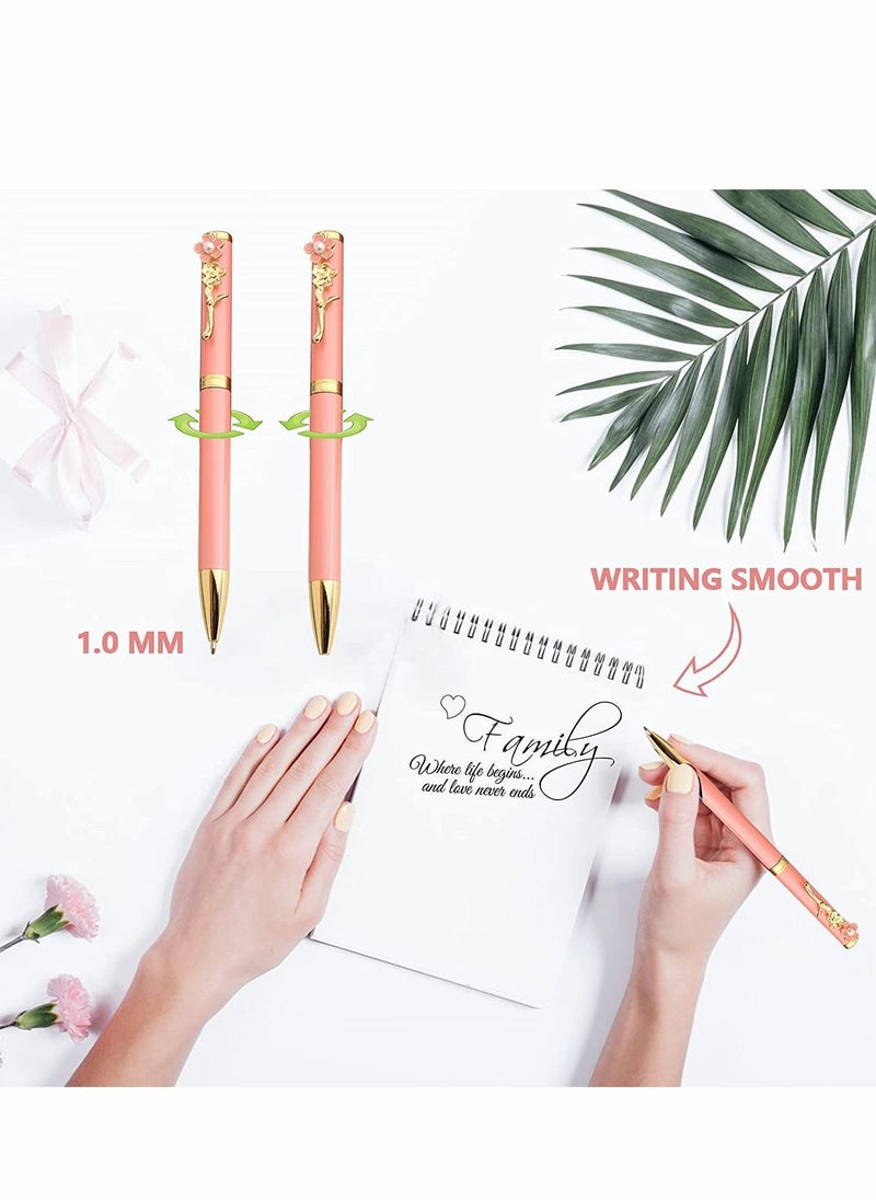 Y&D Ballpoint Pens, Fine Point Smooth Writing Metal Twist Pretty Pens for Journaling, 1.0 mm Medium Black Ink Cute Pens,Office Supplies Fancy Pen Sets For Women&Men Gift（ 4Pcs）  - Image 4