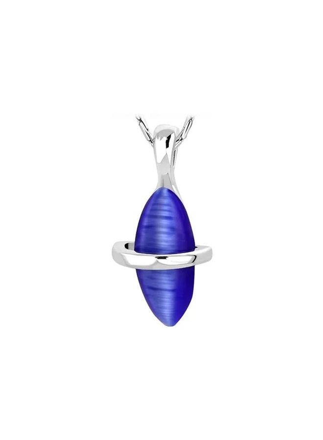 5esha Mounting Ring Ellipse Charm Pendant Necklace