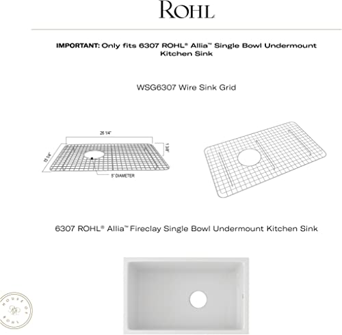 Rohl WSG6307SS 26-1/4-Inch by 15-1/4-Inch Wire Sink Grid for 6307 Kitchen Sinks in Stainless Steel - Image 2