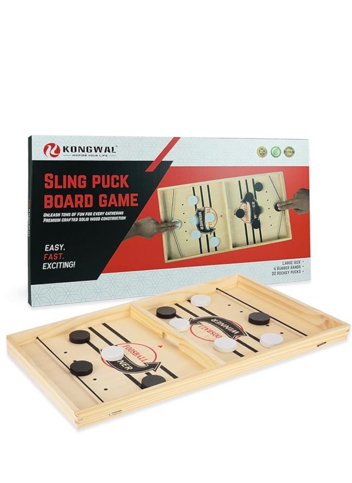 TOY GARDEN Slingshot Table Hockey Party Game – 2-in-1 Bouncing Chess & Ice Hockey Winner Board Game, 37x24cm Desktop Battle for Parent-Child Fun  - Image 1