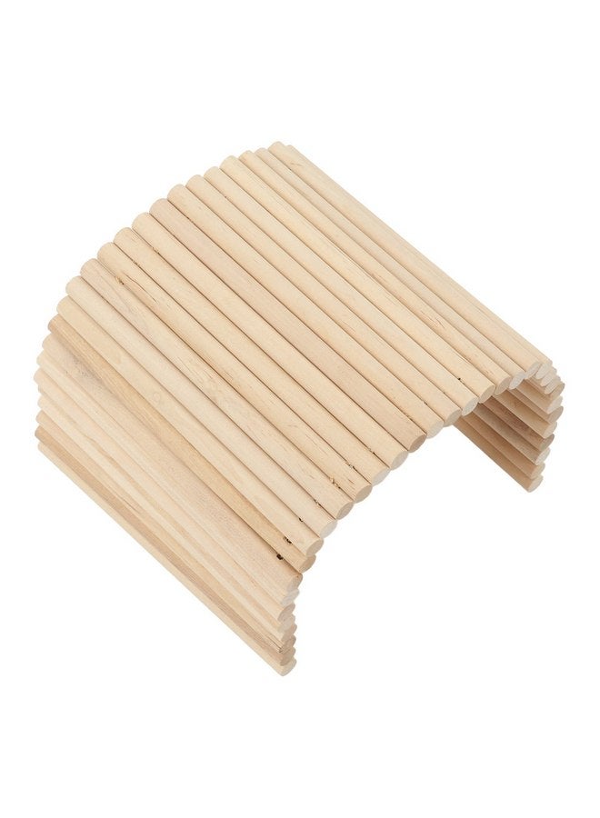 Tnfeeon Tnfeeon Wooden Hamster Bridge,Birch Rodents Chewing Climbing Tunnel Small Animal Bendy Bridge Ramp Hut Hideout for Guinea Pigs Hedgehogs Chinchillas and Other Rodents - Image 1