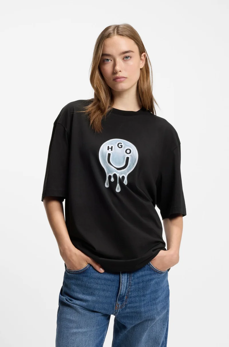 HUGO All-gender cotton-jersey T-shirt with graphic print