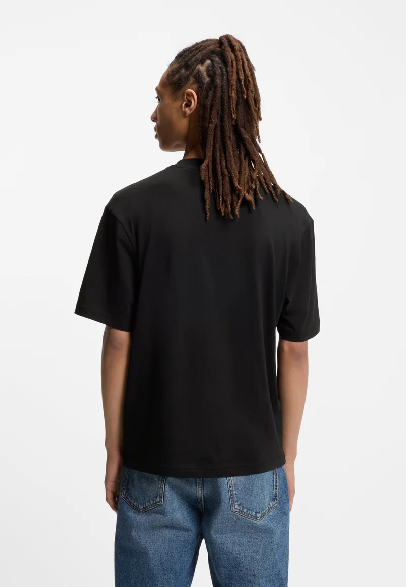 هوجو تيشيرت قطني مطبوع للجنسين