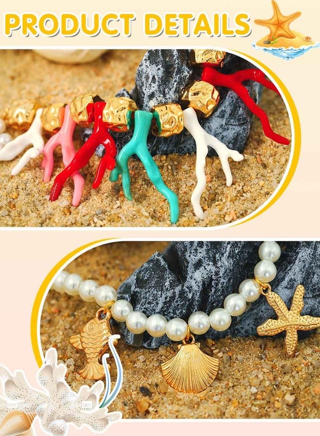 ELABEST Coralline Belly Chain Layered Colorful Beads Waist Chain Mermaid Summer Beach Stomach Jewelry for Women (Double-layer) - Image 3